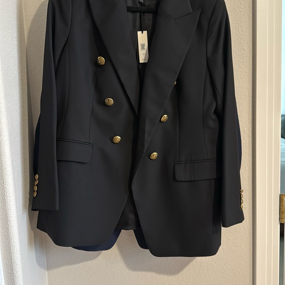 Banana Republic Women's Black Blazer with Gold Buttons